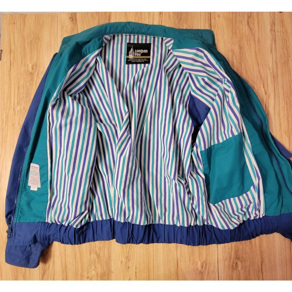 Vintage London Fog Windbreaker Striped L - Picture 4 of 6